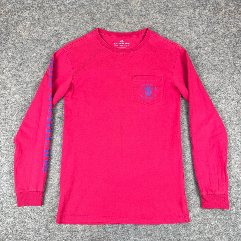 Southern Tide The Skip Jack T-Shirt Long Sleeve Cotton Pink Womens XXS